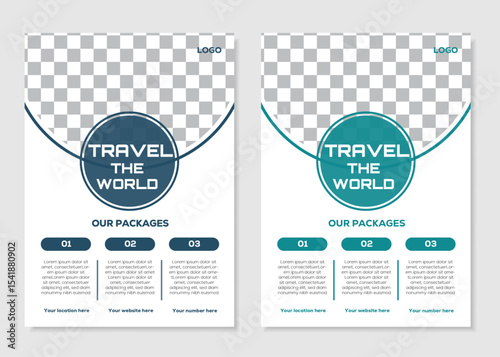 Travel flyer clean, creative and modern or tourism brochure template layout design for print	
