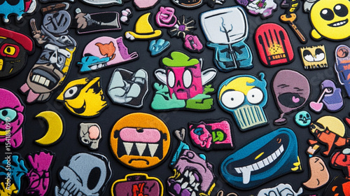 vector seamless pattern with funny monsters
