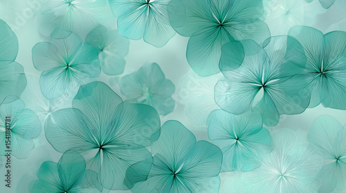 Beautiful transparent green flower background wallpaper