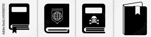 Book bold Icon set. Public School Education. open book icon. Editable Stroke