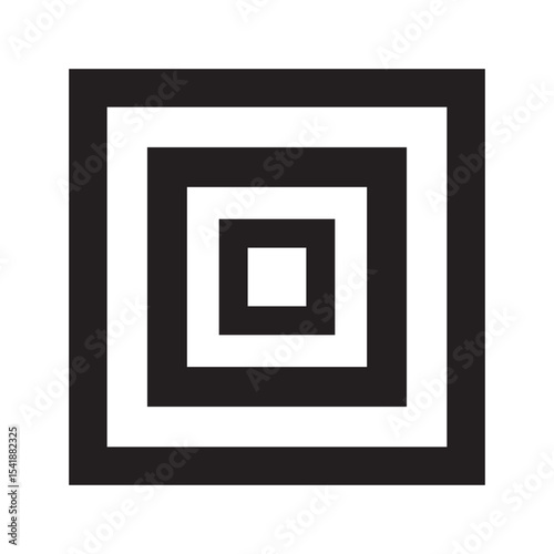 Simple black frame isolated on white background. Horizontal rectangle with rounded corners. Empty space. 