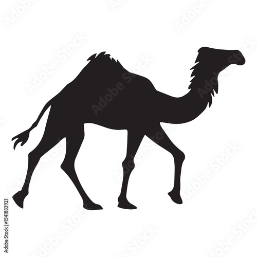 Beautiful desert camel silhouette clipart with Sahara caravan design and Arabic animal graphics

