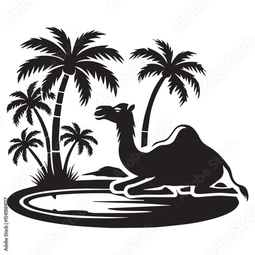 Arabic desert camel silhouette clipart ideal for Sahara caravan animal graphic sublimation projects

