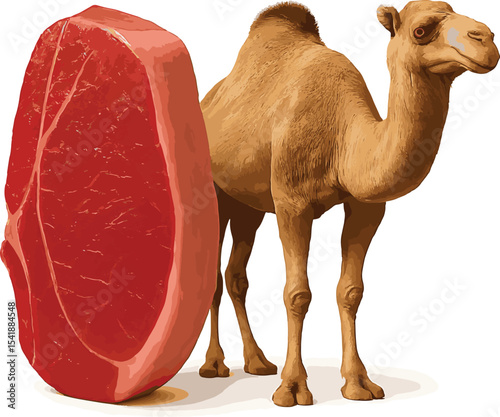camel on white background