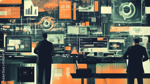 business man in front of computer