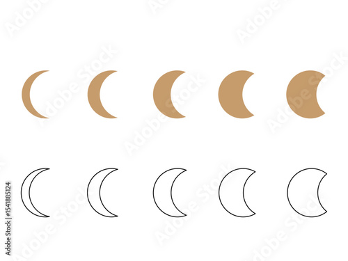 Moon Phase Celestial Symbol Silhouette. Minimalist Graphic Aesthetic Symbol. baby Nursery poster Design Part. Weather, Astrology> Astronomy, Tarot Decoration. Sweet Dream Good Night Boho Sign. 