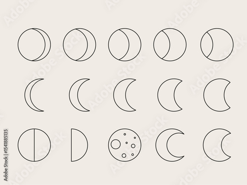 Moon Phase Celestial Symbol Silhouette. Minimalist Graphic Aesthetic Symbol. baby Nursery poster Design Part. Weather, Astrology> Astronomy, Tarot Decoration. Sweet Dream Good Night Boho Sign. 