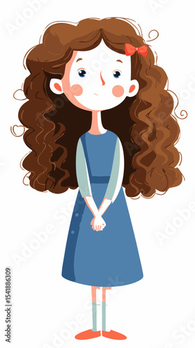 Whimsical Autumn Girl with Flowing Hair