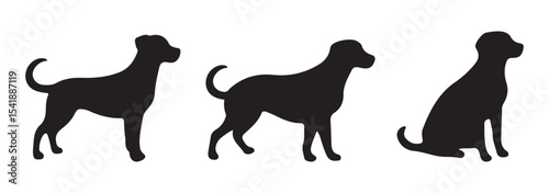 Dog Silhouette. Dog Silhouette in various poses.