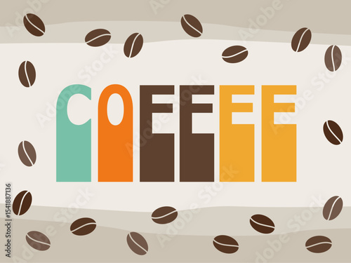 Coffee Modern Popular Drink Theme. Contemporary Lifestyle Beverage Symbol. Latte, Cappuccino, Americano Coffee Morning Drink. Cafe Bar Card Web Banner Design Element. Bean Shop Advertising. 