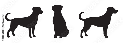 set of dog silhouettes.