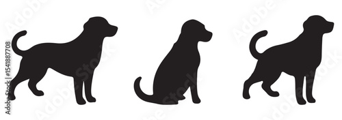 set of dog silhouettes. dog silhouettes.