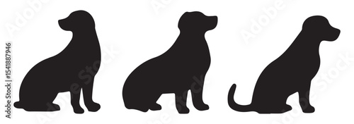 set of dog silhouettes. dog silhouettes.