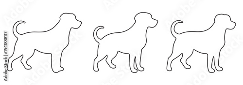dog silhouette in various poses.