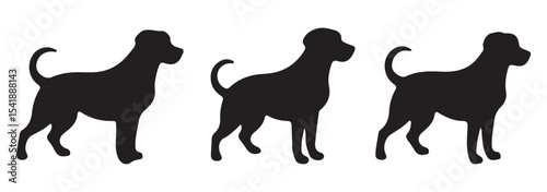set of dog silhouettes. dog silhouettes.