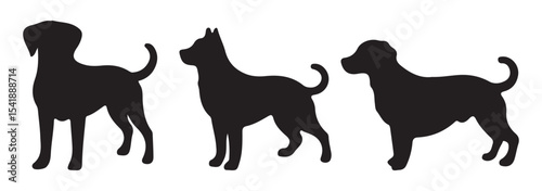 Dog Silhouette. Dog Silhouette in various poses.