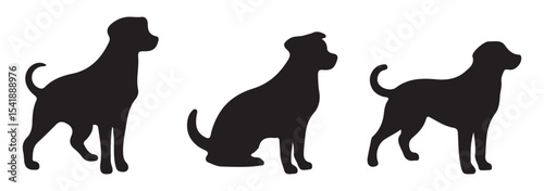 Dog Silhouette. Dog Silhouette in various poses.