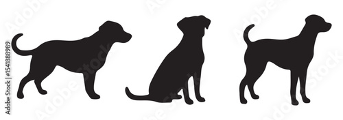 Dog Silhouette. Dog Silhouette in various poses.