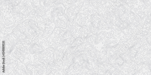 Topographic map contours curve line Hand-drawn vector pattern Wave textures white and gray white background.