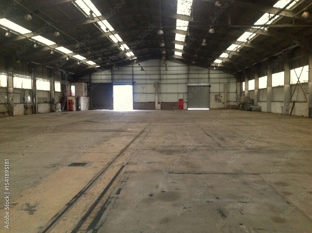 Obraz premium Abandoned UK Factory with Rusted Exterior