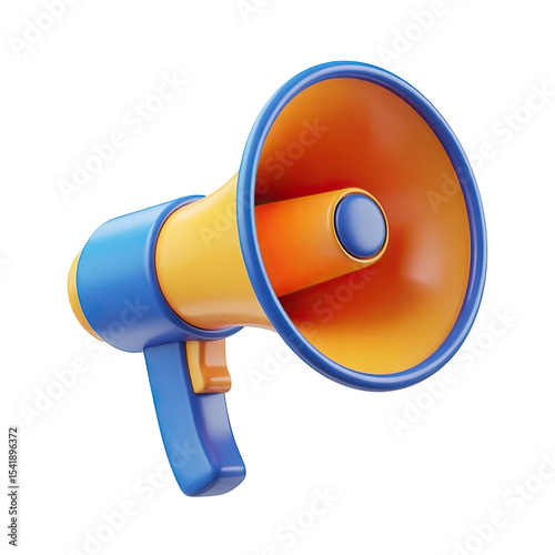 Megaphone announcement marketing promotion advertising communication loud speaker voice alert 3d render