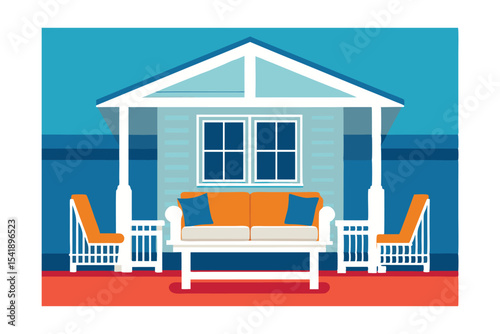 Charming Porch Design Coastal Cottage Style Patio Furniture and Relaxing Outdoor Space
