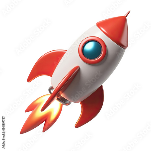 Cartoon rocket ship illustration vector graphic design space exploration startup business concept image