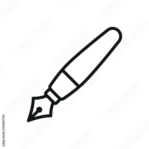 Outlined fountain pen with a detailed nib. Great for writing, calligraphy, or office use.