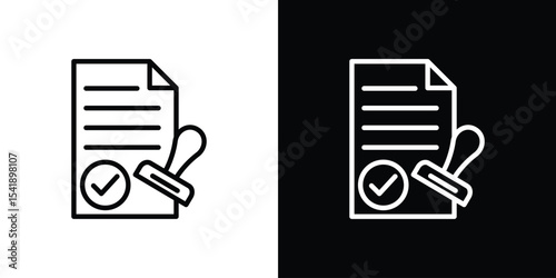 Approved document icon. Graphic Design vector icon. Ui Ux Icons