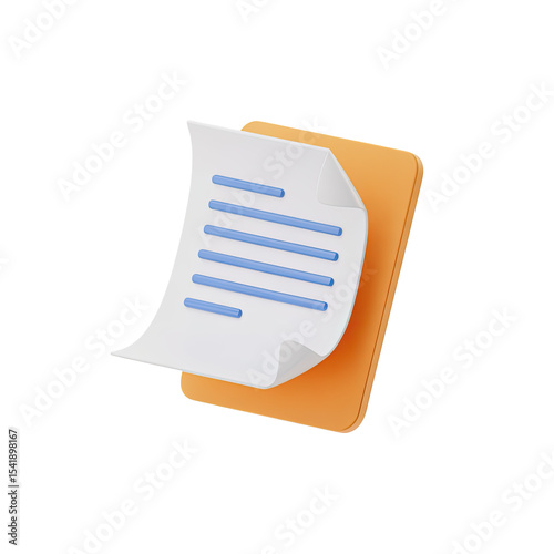 Document file folder illustration for business and education concept with paper work and organization