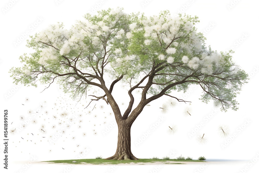 Obraz premium mahogany--tree-on-white-background-