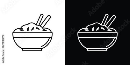 Bowl rice icon. Graphic Design vector icon. Ui Ux Icons