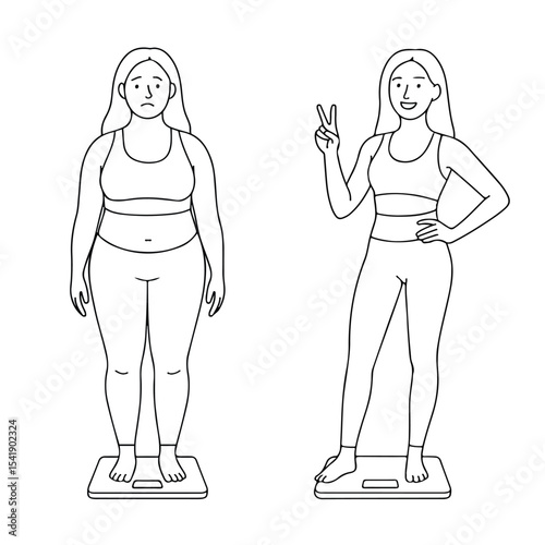 comparison between fat and thin, after the diet process