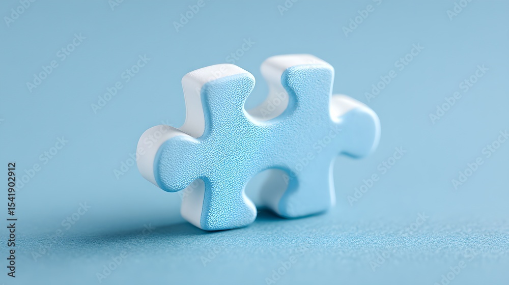 Obraz premium Innovative Blue Puzzle Piece Foam for Creative Projects