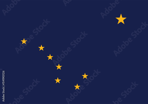 Alaska flag. Flag of Alaska state.