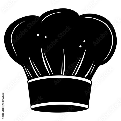 Chef Hat Vector | Generative AI & Linocut Silhouette Culinary Design