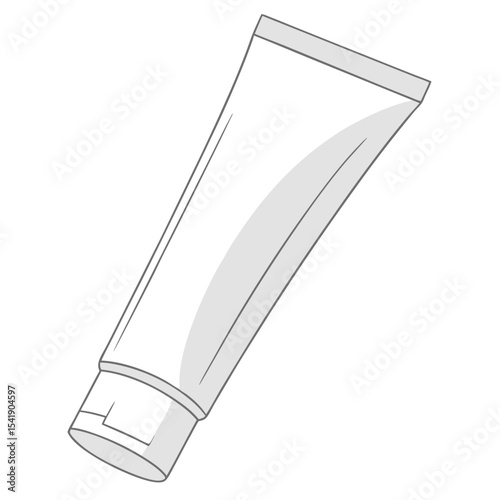 Blank white tube packaging mockup illustration