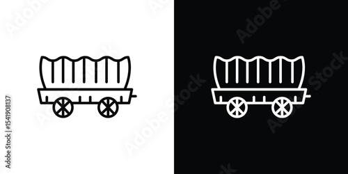Covered wagon icon. Graphic Design vector icon. Ui Ux Icons