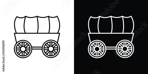 Covered wagon icon. Graphic Design vector icon. Ui Ux Icons