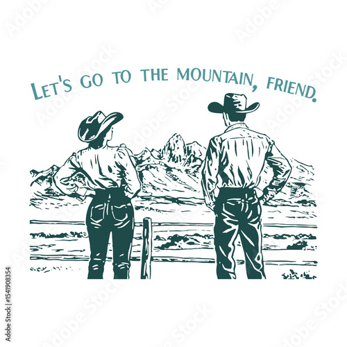 Let's go to the mountain, friend tee