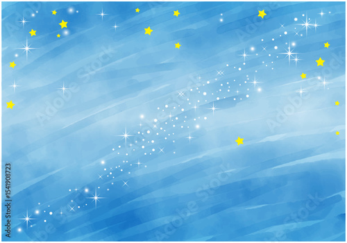 水彩の星空イラスト背景素材001