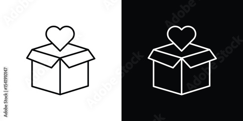 Donation box icon. Graphic Design vector icon. Ui Ux Icons