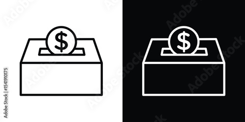 Donation box icon. Graphic Design vector icon. Ui Ux Icons