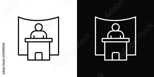 Exhibitor icon. Graphic Design vector icon. Ui Ux Icons