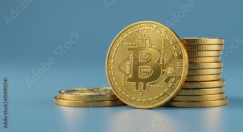 Golden Bitcoin Cryptocurrency Digital Currency Investment and Finance
