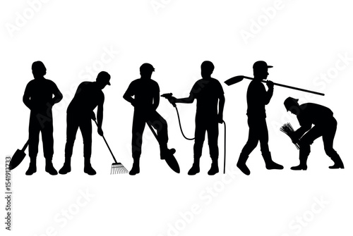  yard work silhouette set
