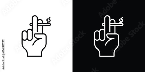 Hand holding cigarette icon. Graphic Design vector icon. Ui Ux Icons