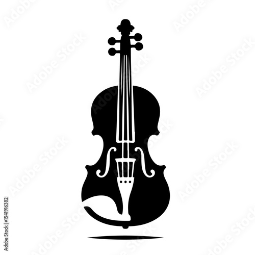 violin silhouette isolated on a white background