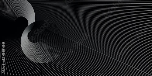 Abstract straight lines on black background. Dynamic straight pattern. Modern circle lines. Futuristic technology concept. Vector eps 10