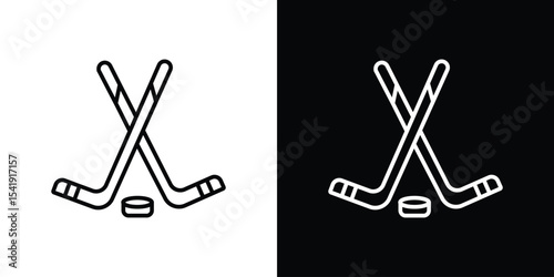 Hockey sticks icon. Graphic Design vector icon. Ui Ux Icons